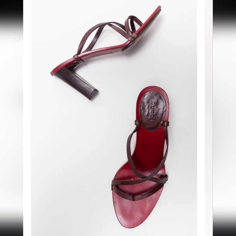Gucci Bamboo Strappy Heel Sandals Women's 6.5